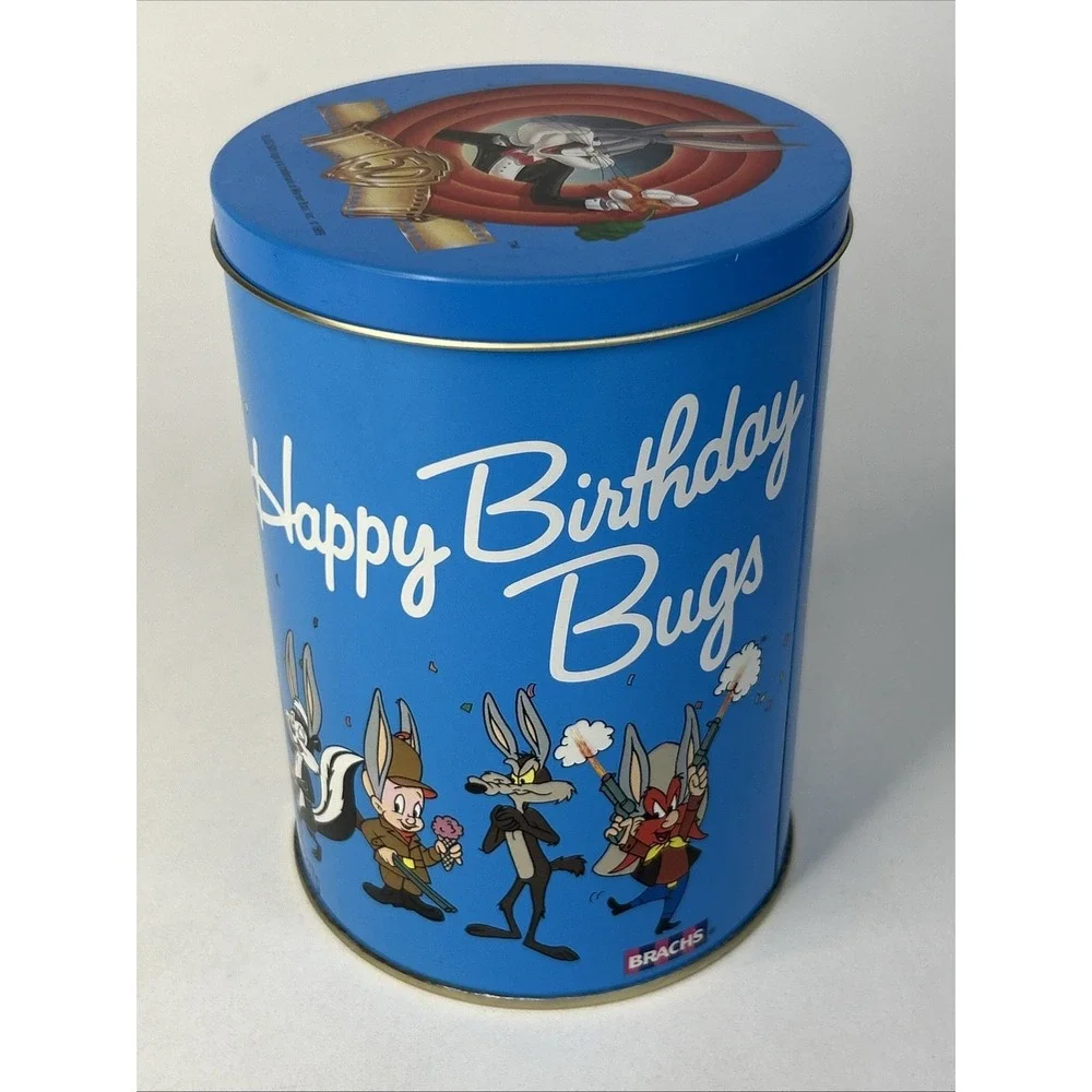VTG 1989 Bugs Bunny 50th Birthday Tin Looney Tunes Brachs Jelly Bean England EUC